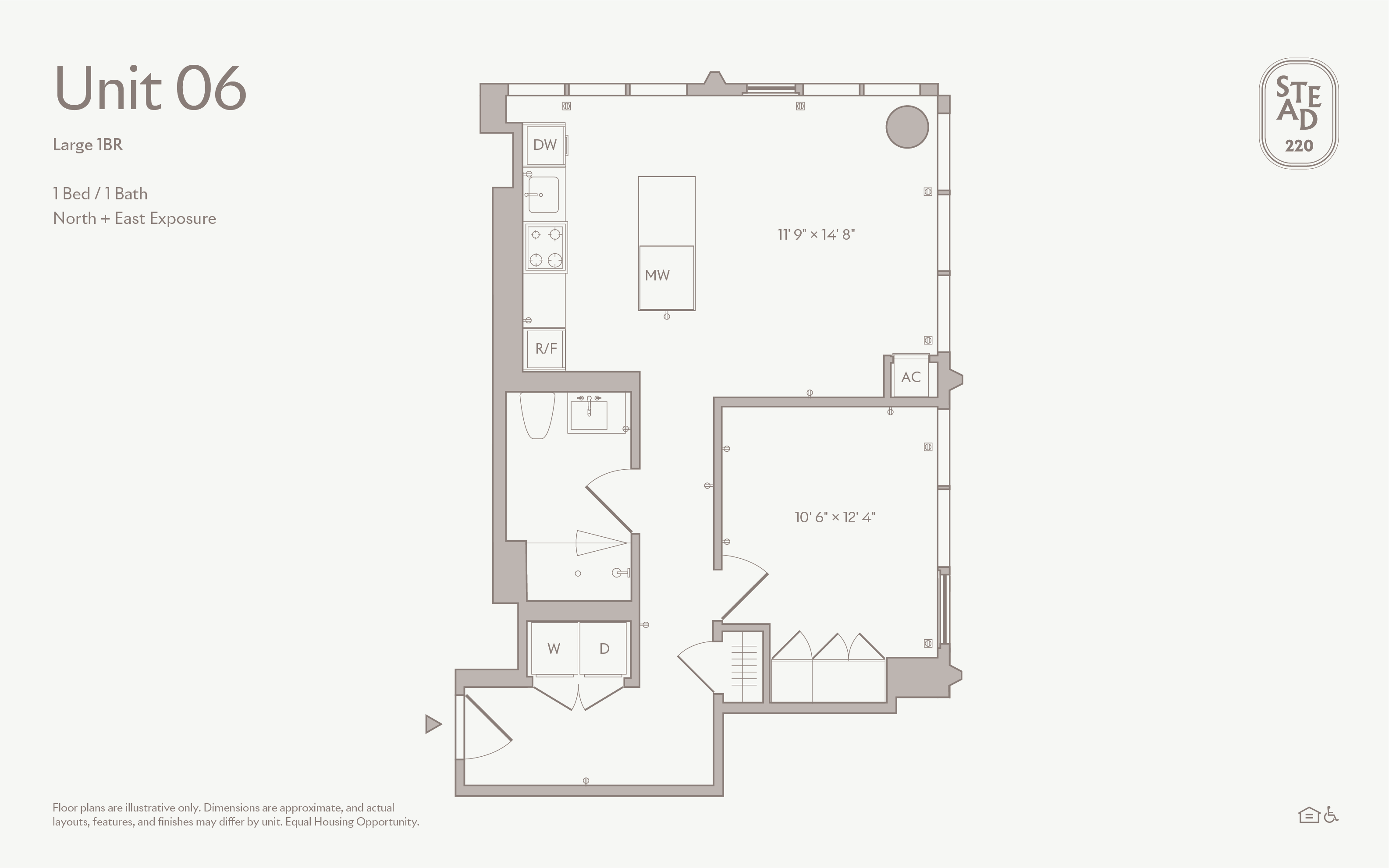 Large 1BR - Unit 06 floor plan — Unit 6 at Stead 220, Fulton Market — inset preview