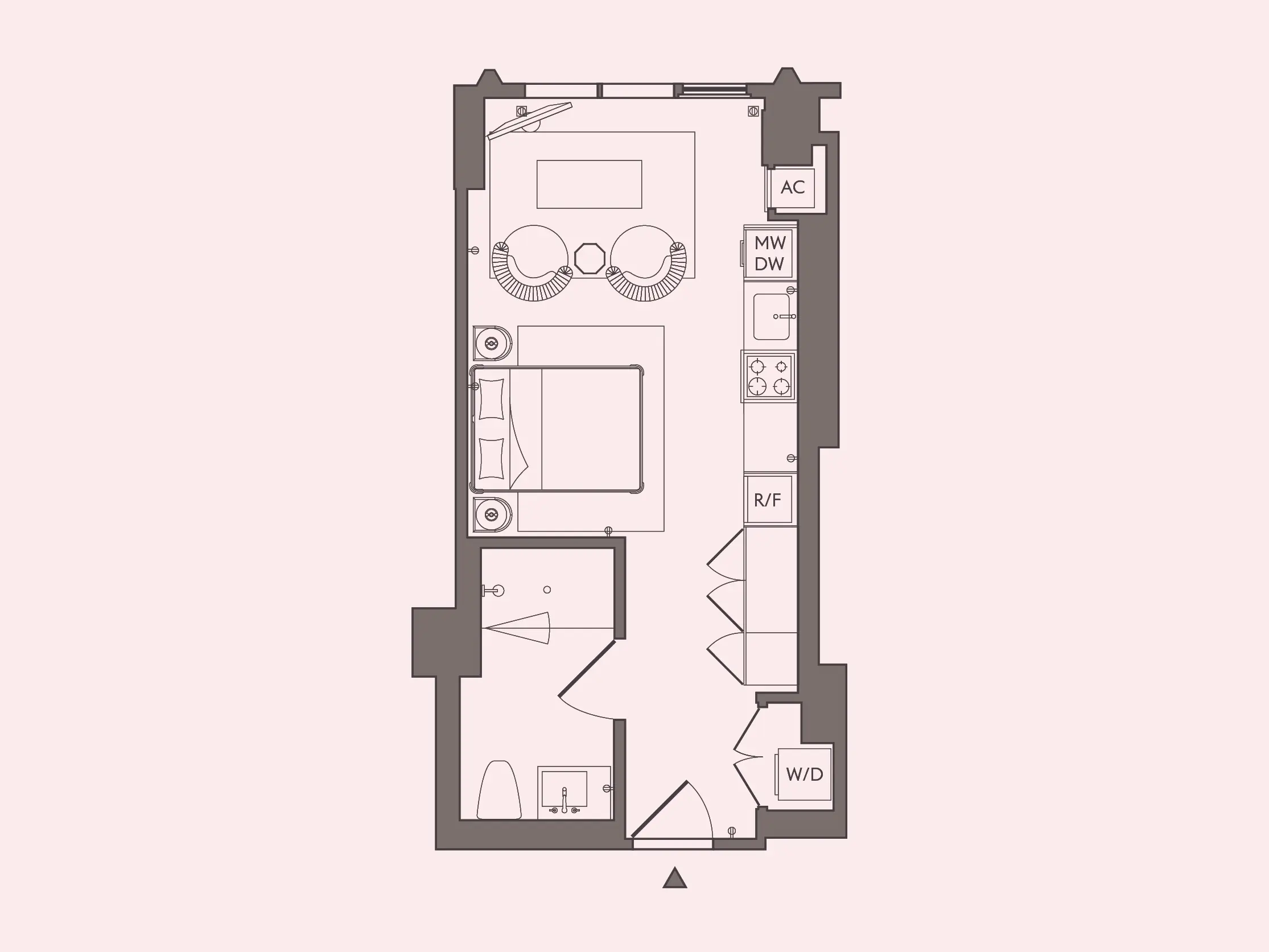 Medium Studio - Unit 05 floor plan preview at Stead 220