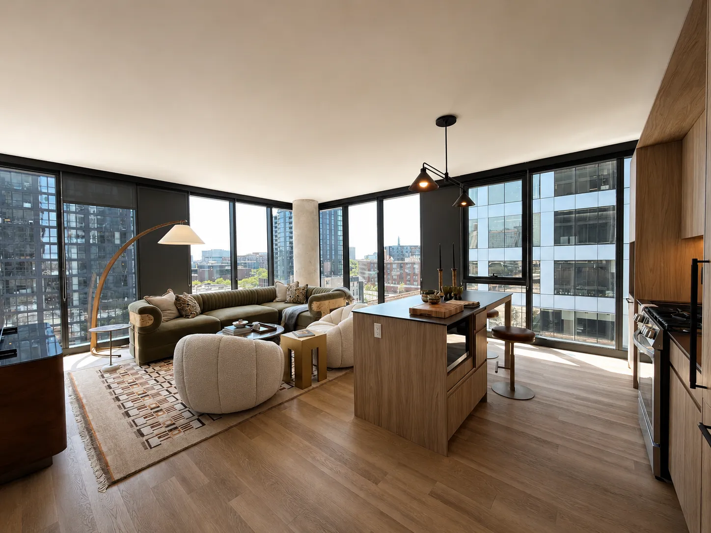 Living area in Large 2BR - Unit 12, Unit 12 at Stead 220, Fulton Market