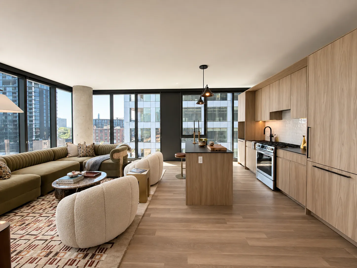Living area in Large 2BR - Unit 12, Unit 12 at Stead 220, Fulton Market