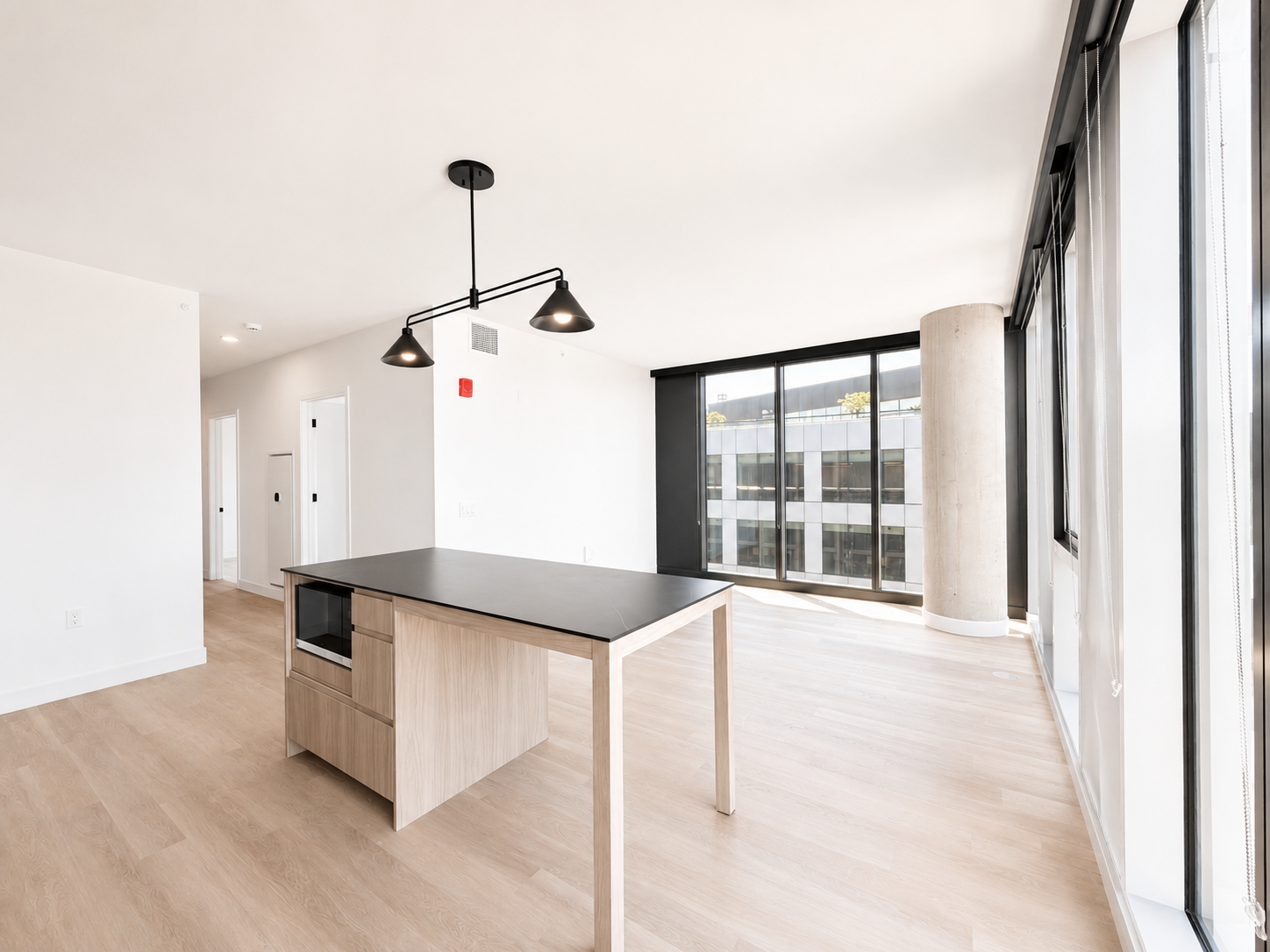 Living area in Large 1BR + Den - Unit 02, Unit 2 at Stead 220, Fulton Market