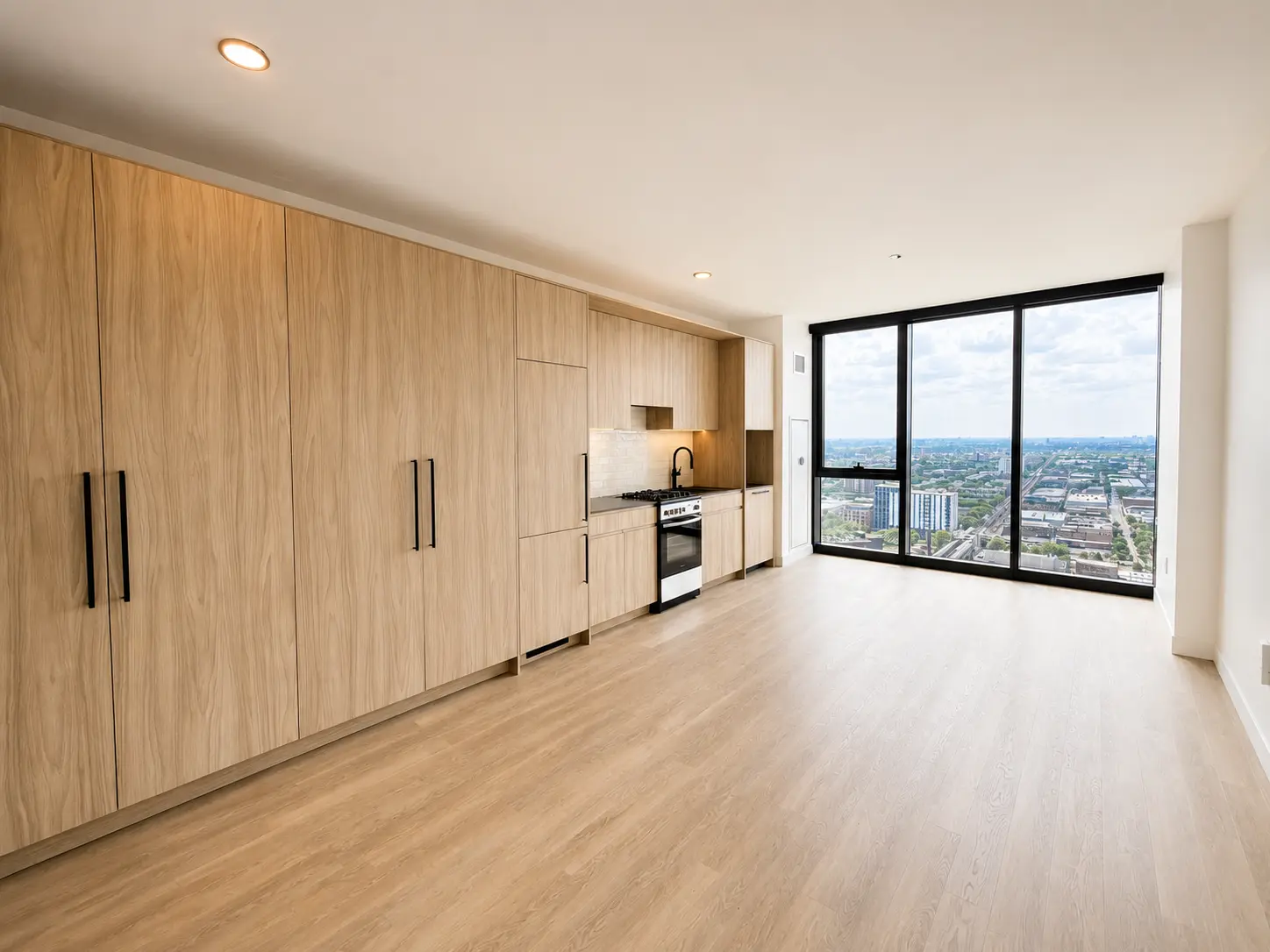 Living area in PH Medium Studio - Unit 2809, Unit 2809 at Stead 220, Fulton Market