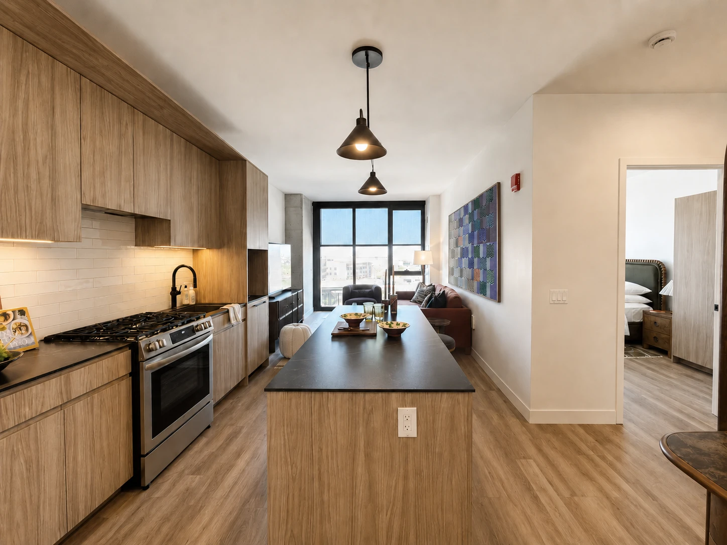 Living area in Medium 1BR - Unit 04, Unit 4 at Stead 220, Fulton Market