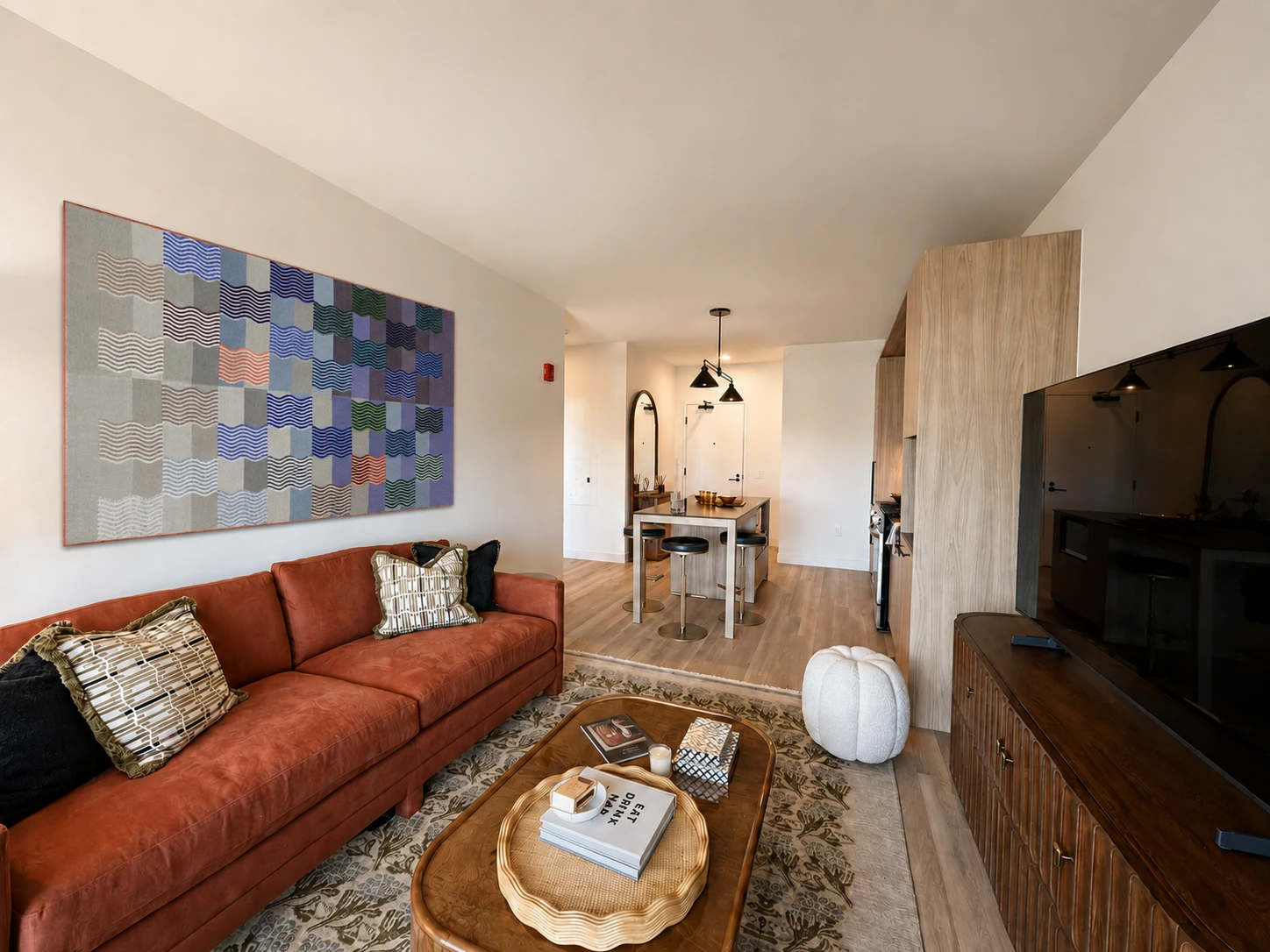 Living area in Medium 1BR - Unit 04, Unit 4 at Stead 220, Fulton Market