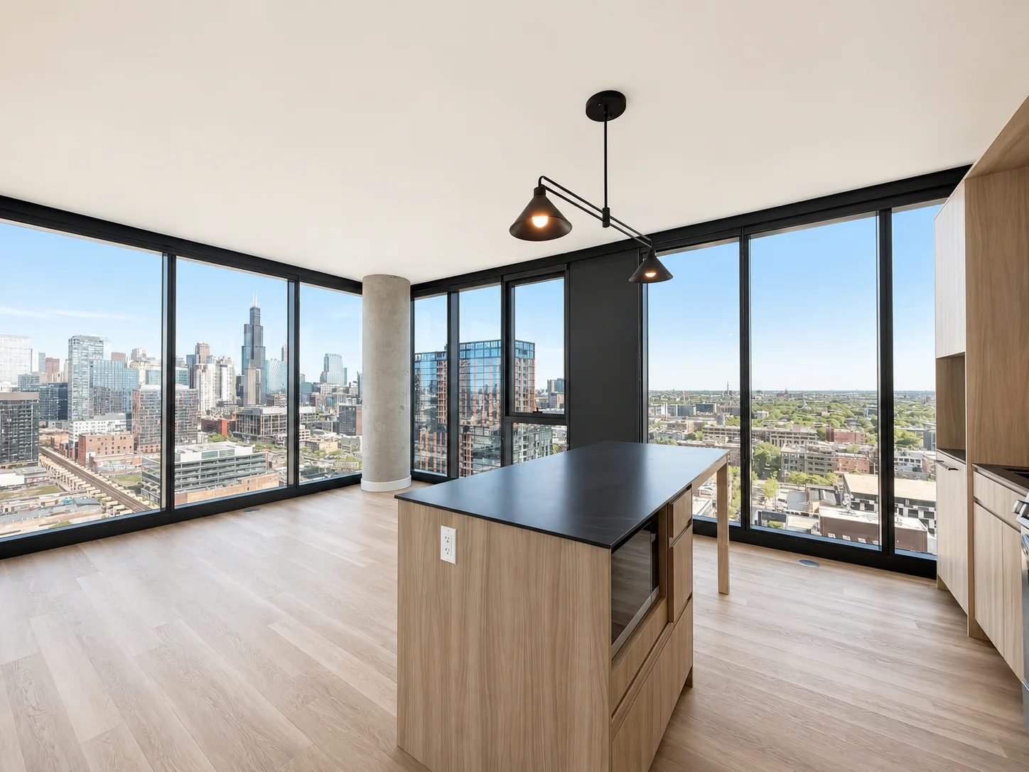 Living area in Medium 2BR - Unit 09, Unit 9 at Stead 220, Fulton Market