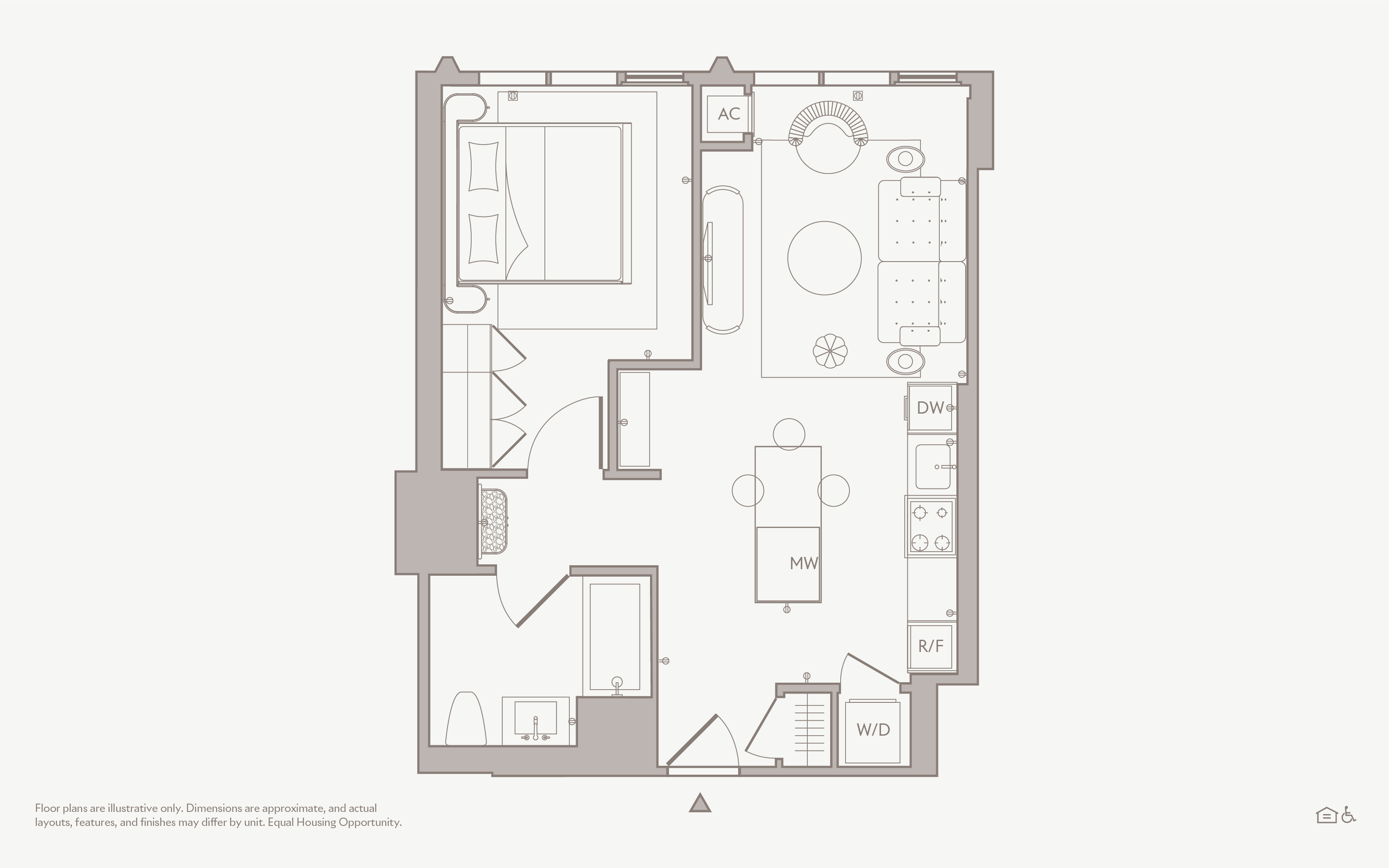 1 BEDROOM floor plan — UNIT 2802, 1 BATH at Stead 220, Fulton Market
